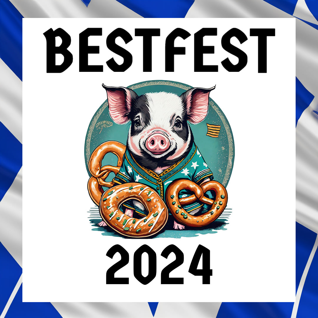 Bestfest 2024 pig and pretzels logo